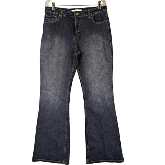 Maurices Denim Jeans Womens 13/14 Long Blue Low Rise Flare Casual - Picture 1 of 9